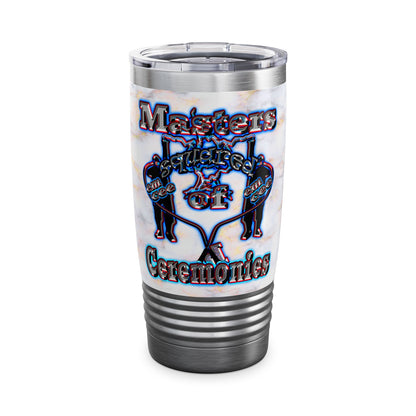 em cee squared - Ringneck Tumbler, 20oz (white marble)