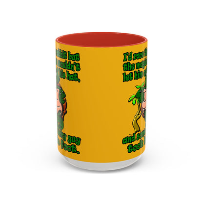 turtle race - Accent Mug (yellow)