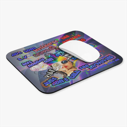 drop the beat - Mouse Pad (Rectangle) (grey-pink wave)