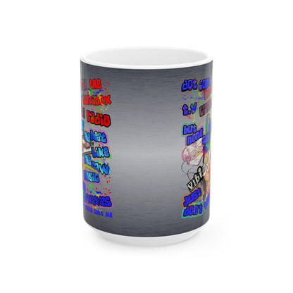 drop the beat - White Mug (brushed nickel)