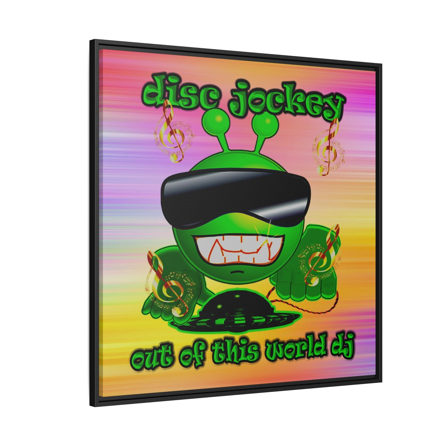 disc jockey - framed canvas art (color blur)