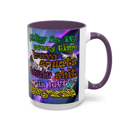 the bum's shit - Accent Mug (grey-pink wave)