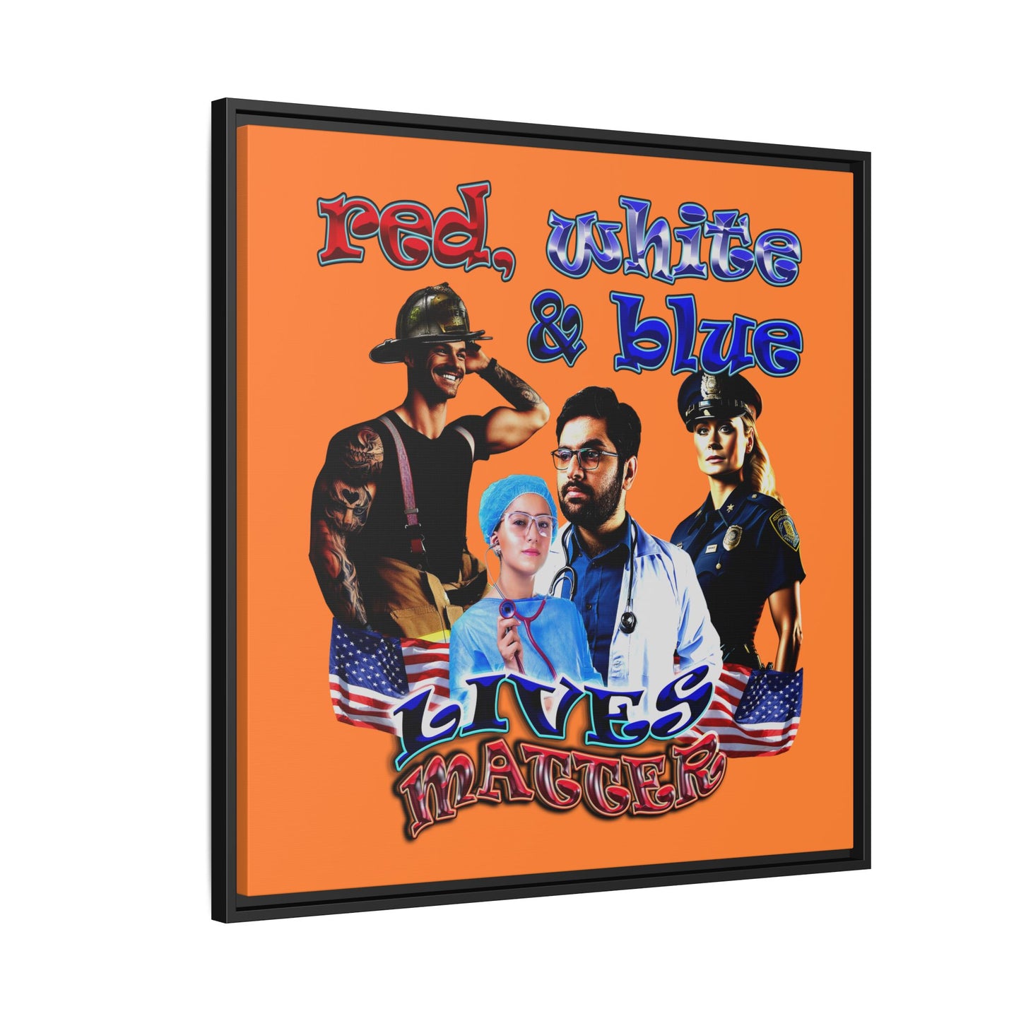 rw&b lives matter - framed canvas art (crusta)