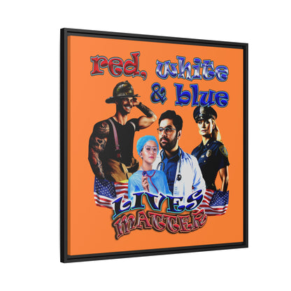 rw&b lives matter - framed canvas art (crusta)