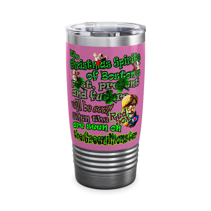 christmas spirits of boston - Ringneck Tumbler, 20oz (light pink)
