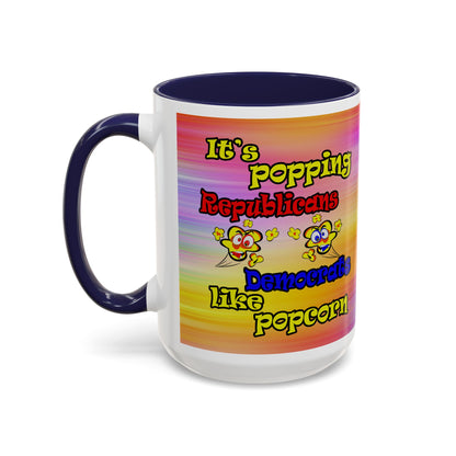 popping like popcorn - Accent Mug (color blur)