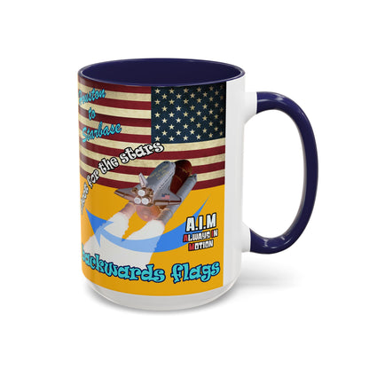 shoot for the stars - Accent Mug (yellow)