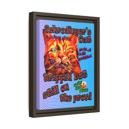 schrodinger's cat - framed canvas art (light blue-purple wave)