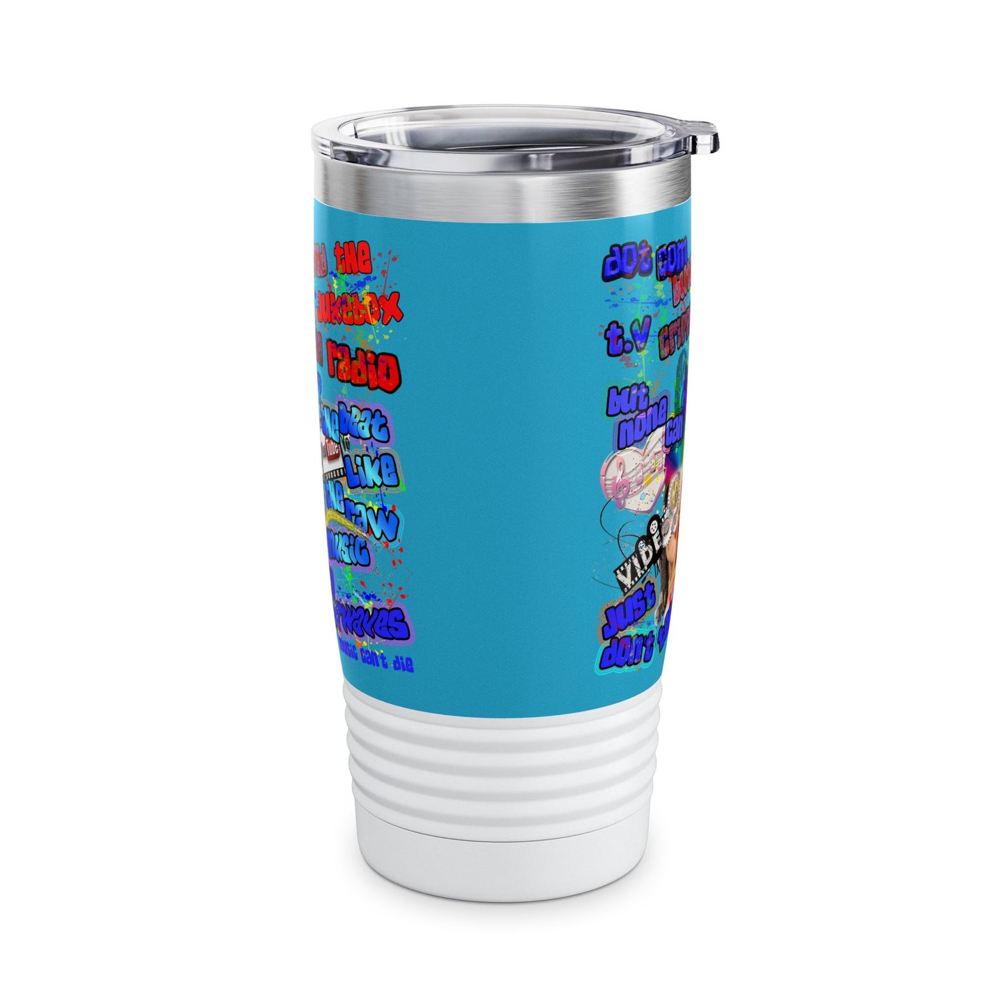 drop the beat - Ringneck Tumbler, 20oz (turquoise)