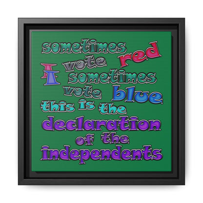 declaration of the independents - framed canvas art (dark green)