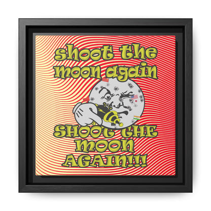shoot the moon again - framed canvas art (yellow-orange wave)