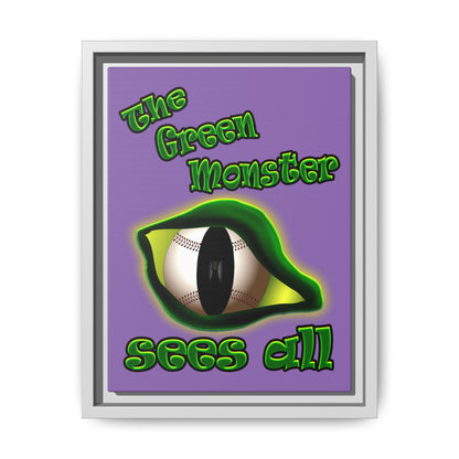 green monster - framed canvas art (light purple)
