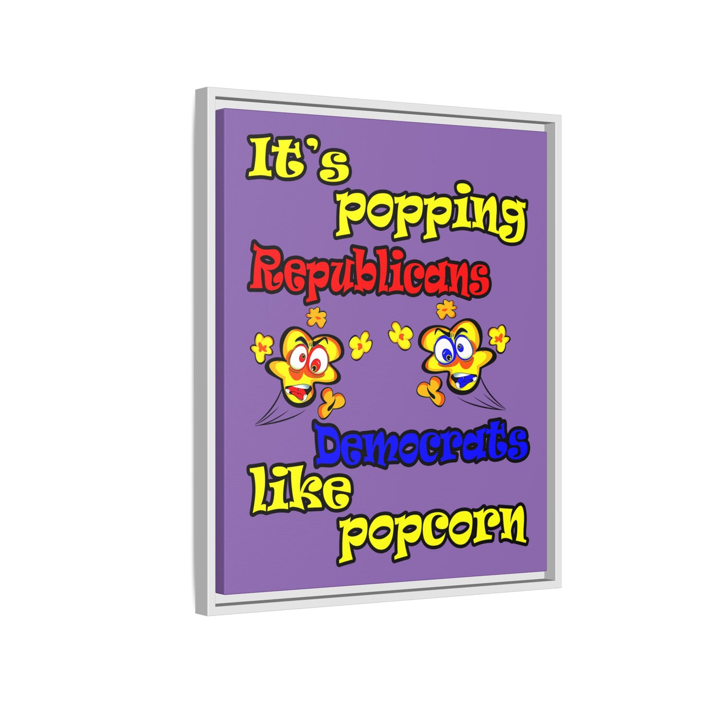 popping like popcorn - framed canvas art (light purple)