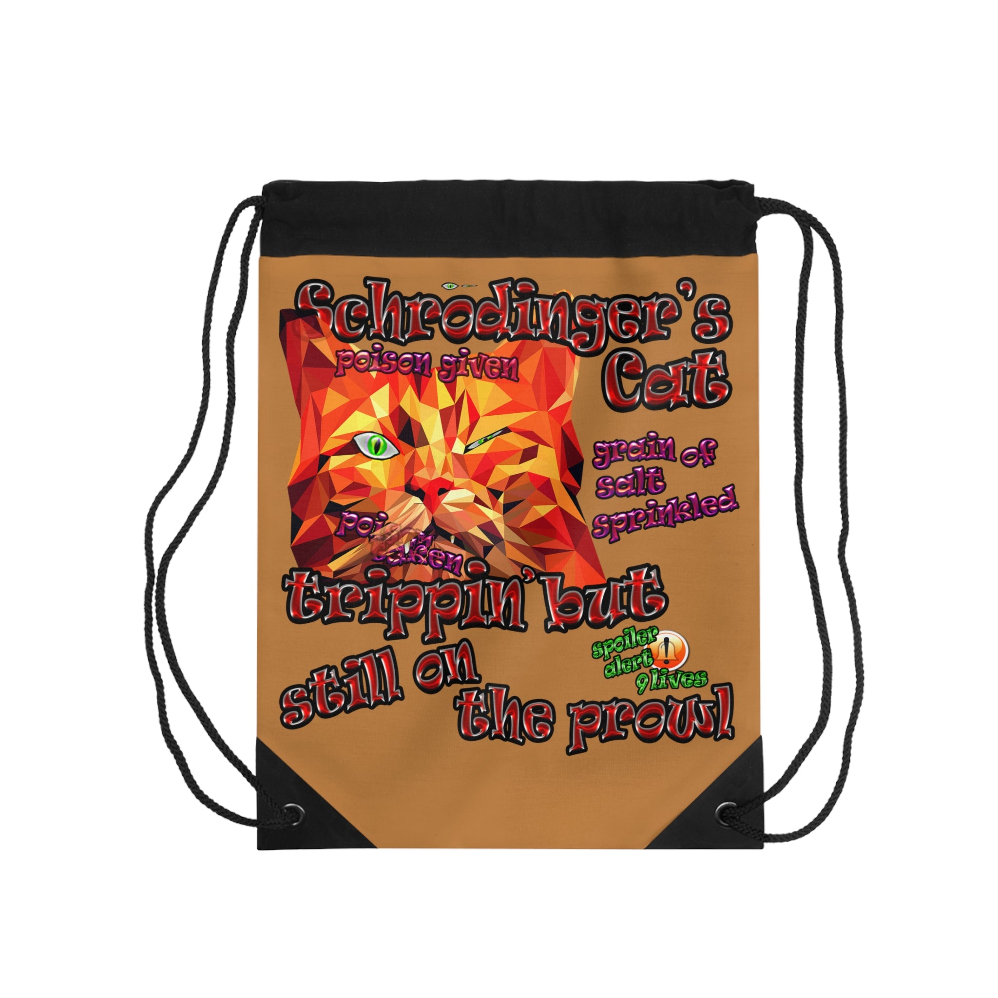 schrodinger's cat - Drawstring Bag (light brown)