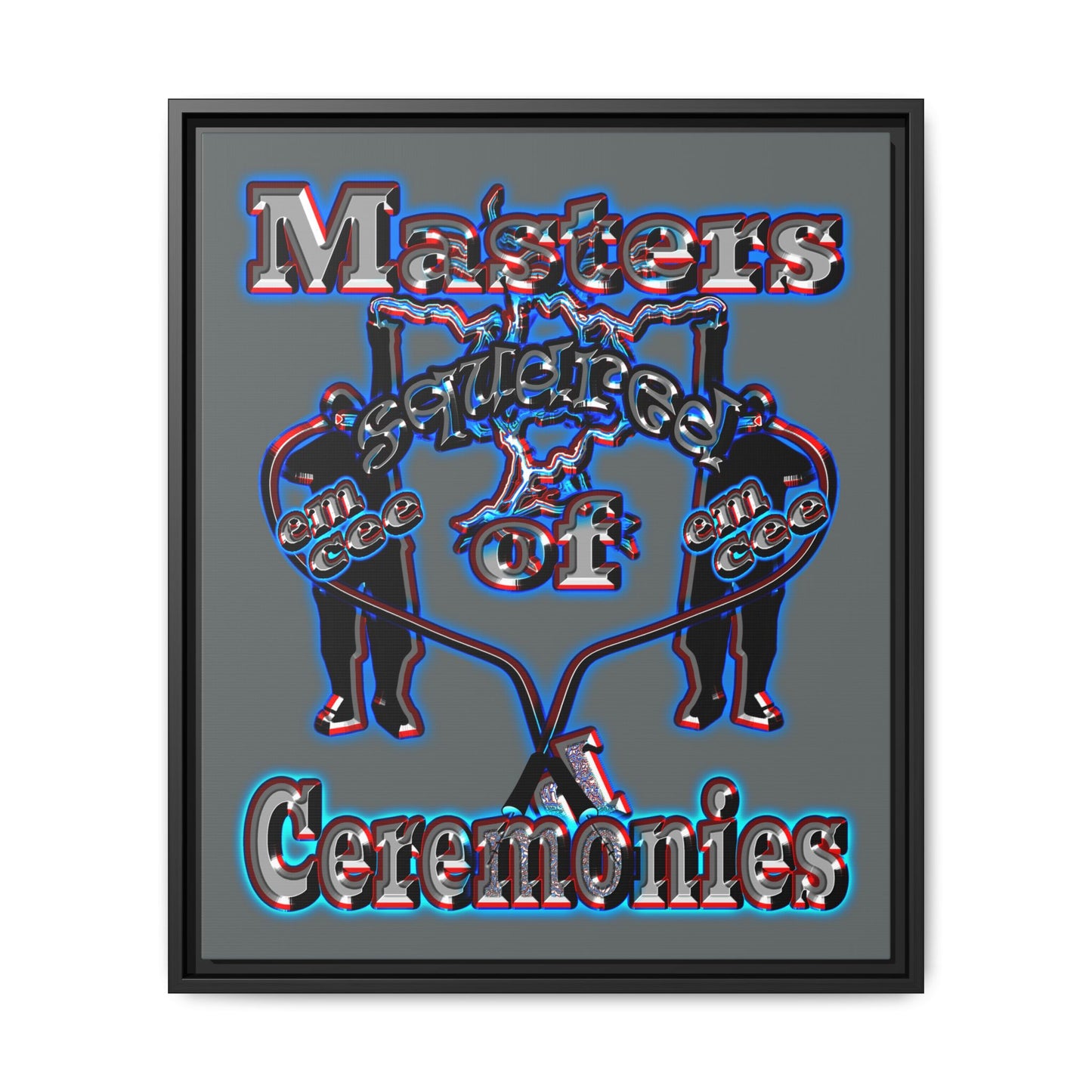 em cee squared - framed canvas art (dark grey)