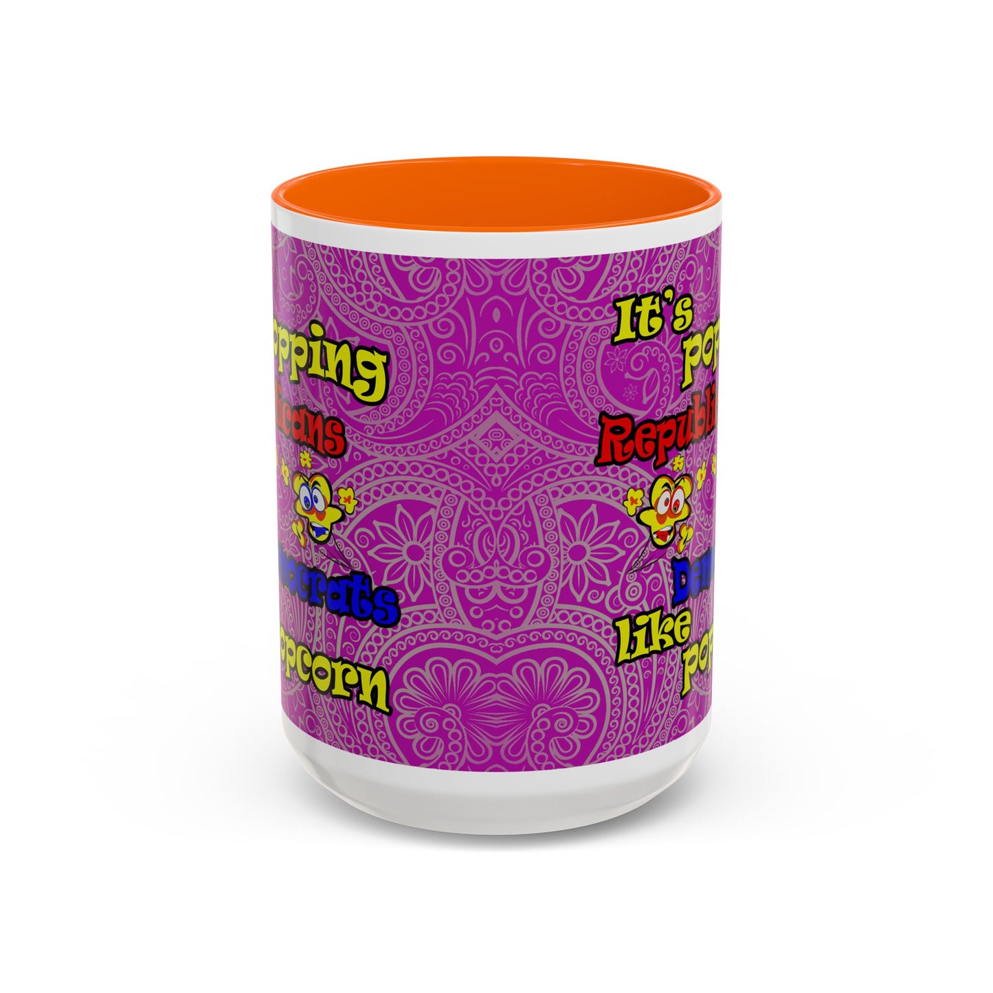 popping like popcorn - Accent Mug (pink swirl)