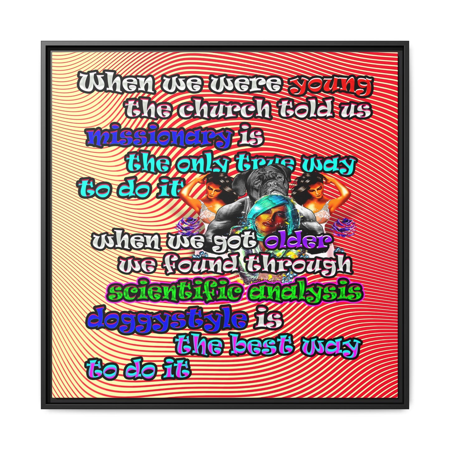 doggystyle - framed canvas art (yellow-orange wave)