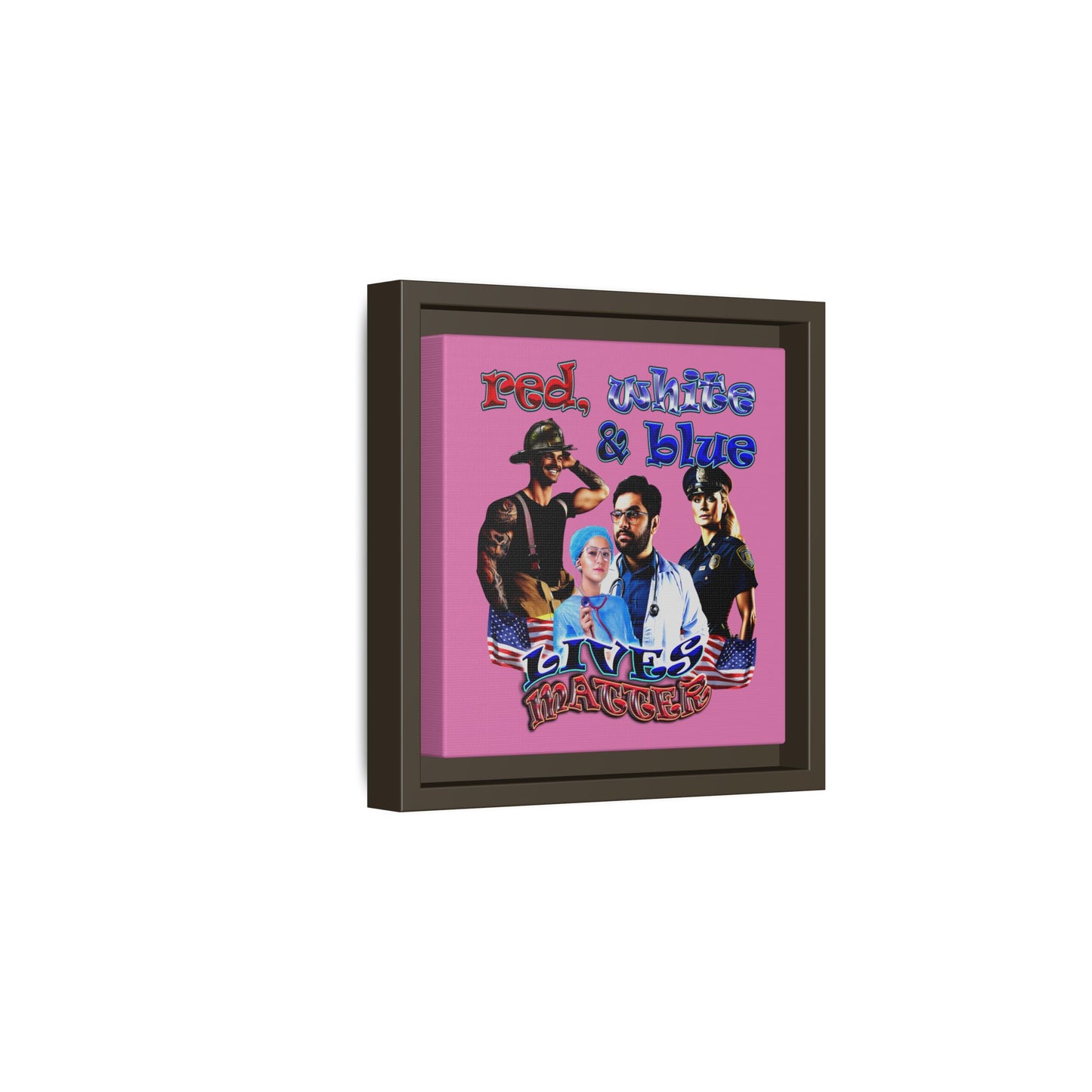 rw&b lives matter - framed canvas art (light pink)