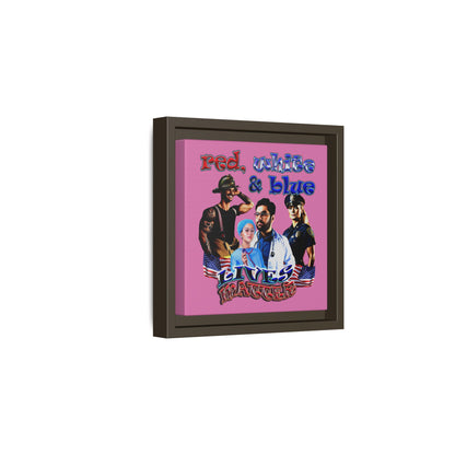 rw&b lives matter - framed canvas art (light pink)