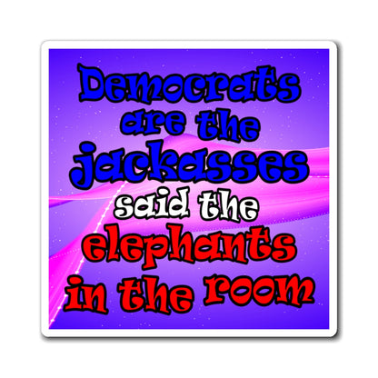 donkeys and elephants - Magnets - (purple-pink wave)