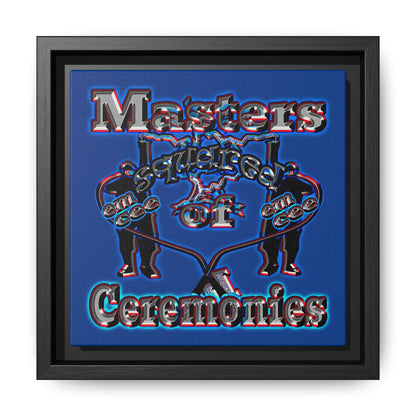 em cee squared - framed canvas art (dark blue)