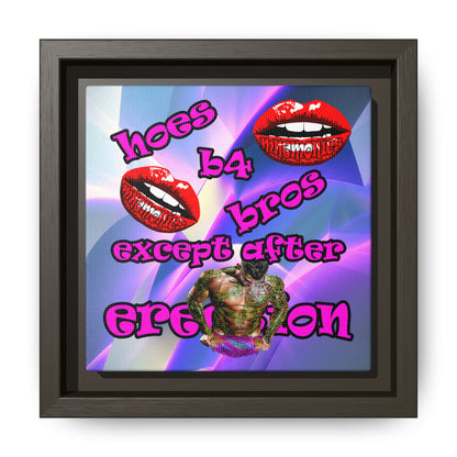 hoes b4 bros - framed canvas art (grey-pink wave)