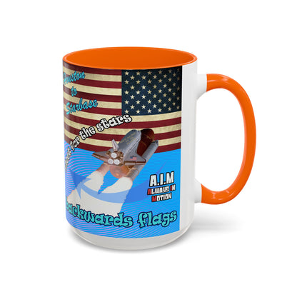 shoot for the stars - Accent Mug (light blue-purple wave)