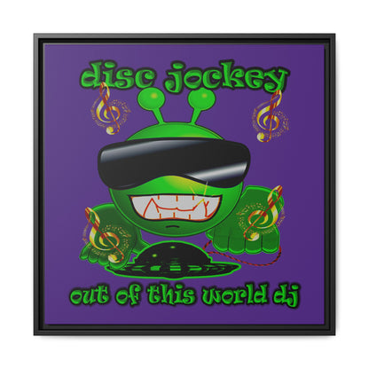 disc jockey - framed canvas art (purple)