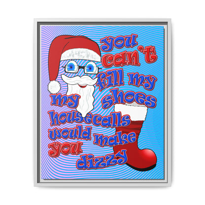 santa's shoes - framed canvas art (light blue-purple wave)