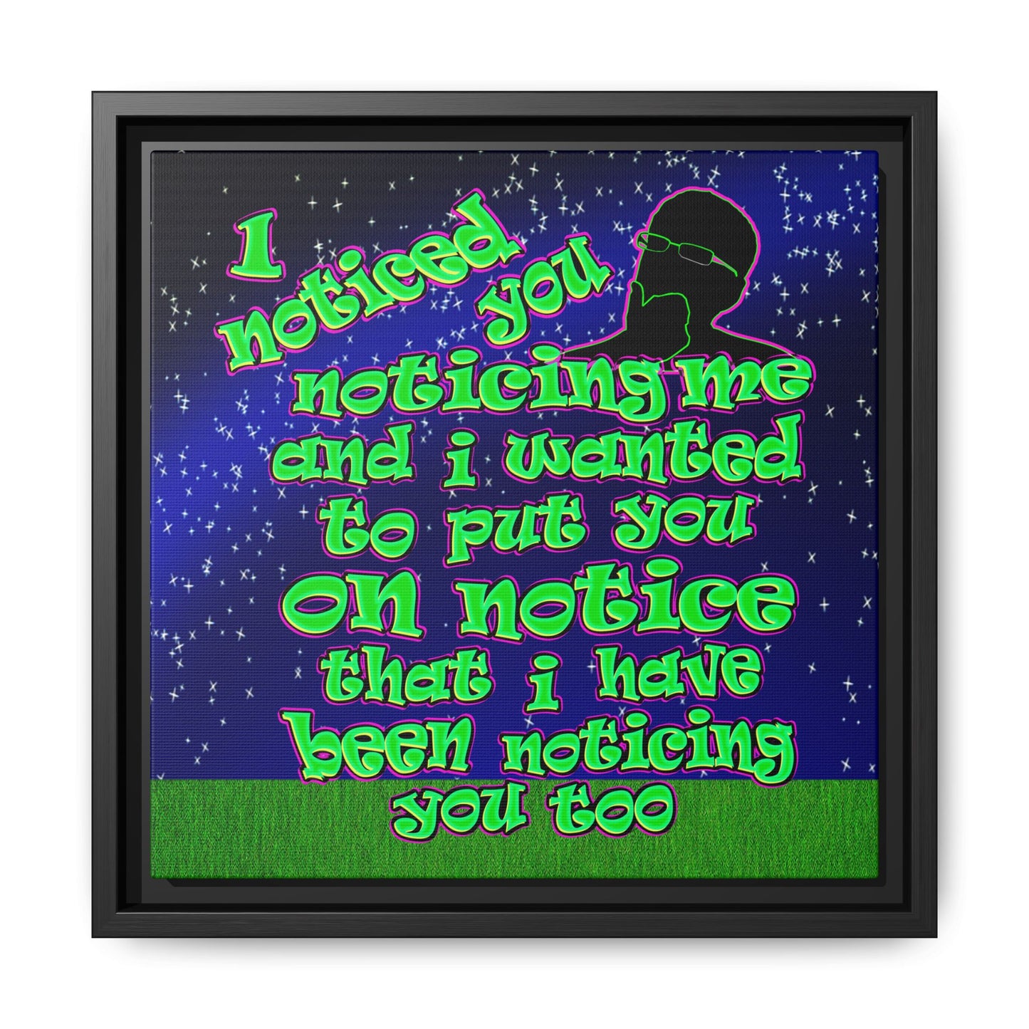 noticed you noticing - framed canvas art ('snoops' background)