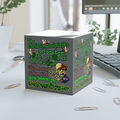 christmas spirits of boston - note cube (dark grey)