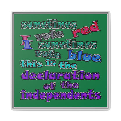 declaration of the independents - framed canvas art (dark green)