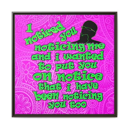 noticed you noticing - framed canvas art (pink swirl)