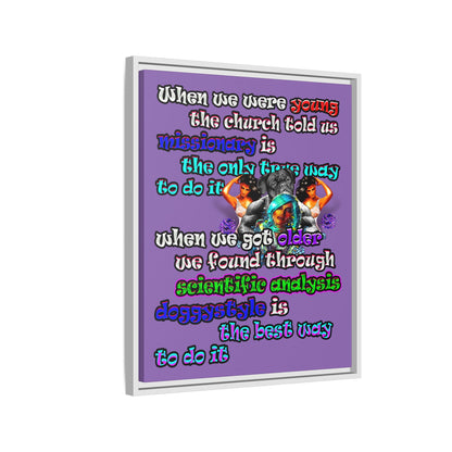 doggystyle - framed canvas art (light purple)