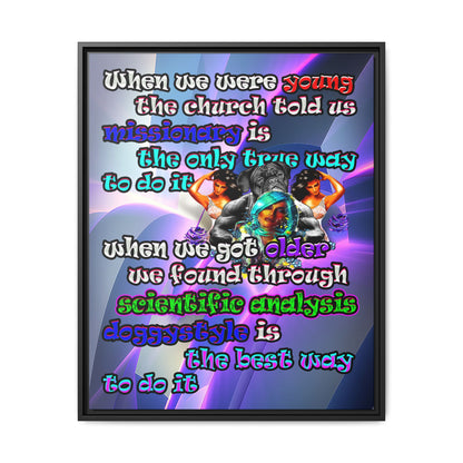 doggystyle - framed canvas art (grey-pink wave)