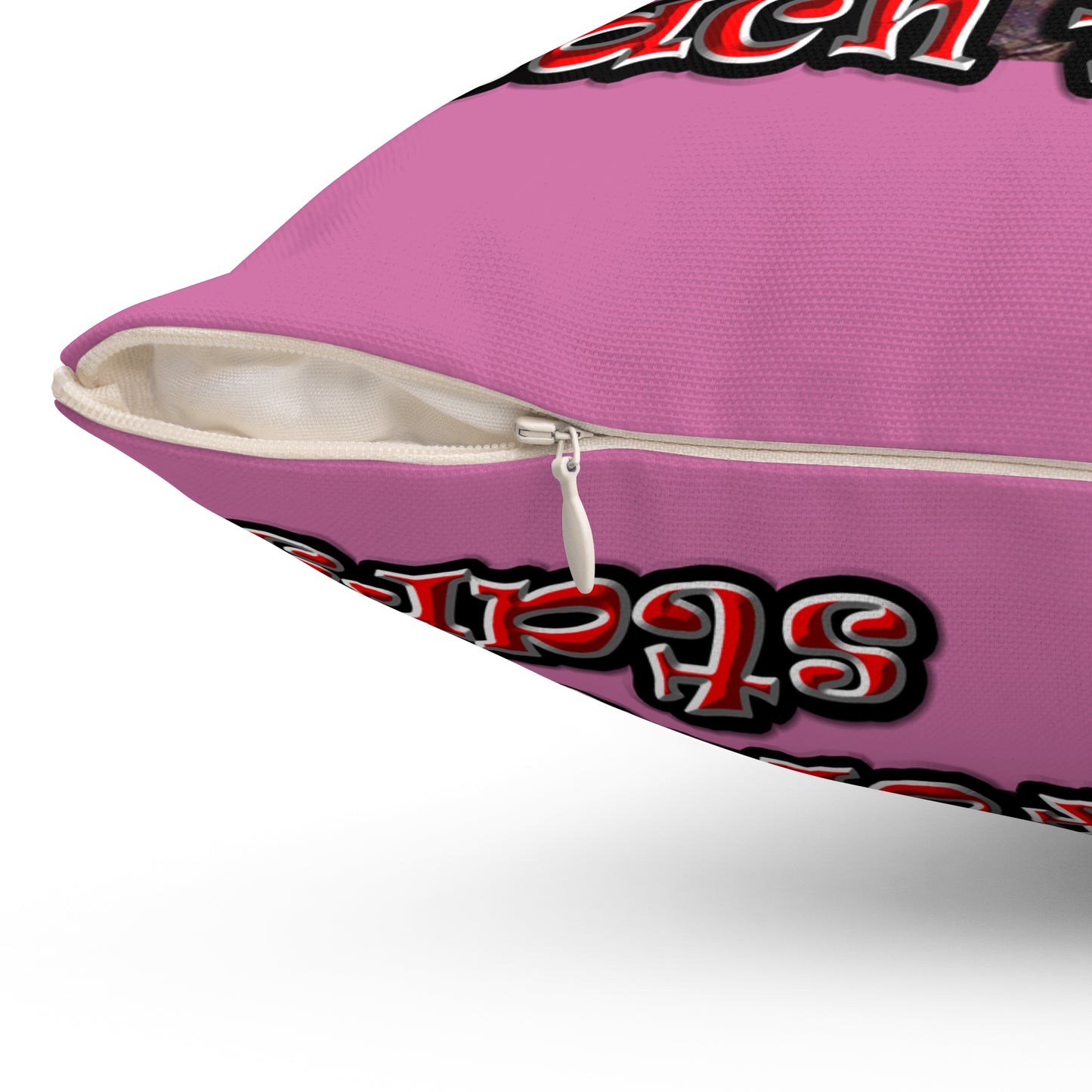 defy conquer reach - Spun Polyester Square Pillow - (light pink)