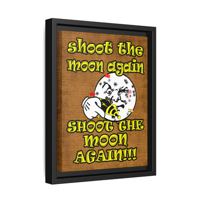 shoot the moon again - framed canvas art (brown papyrus)