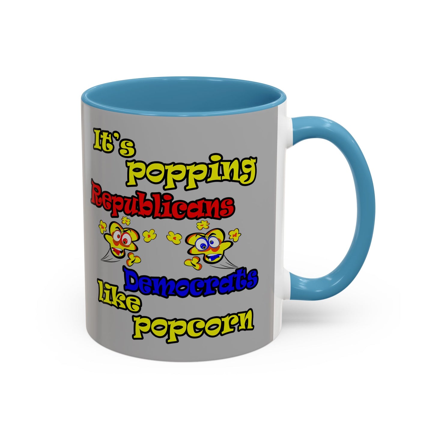 popping like popcorn - Accent Mug (light grey)
