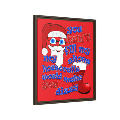 santa's shoes - framed canvas art (red)