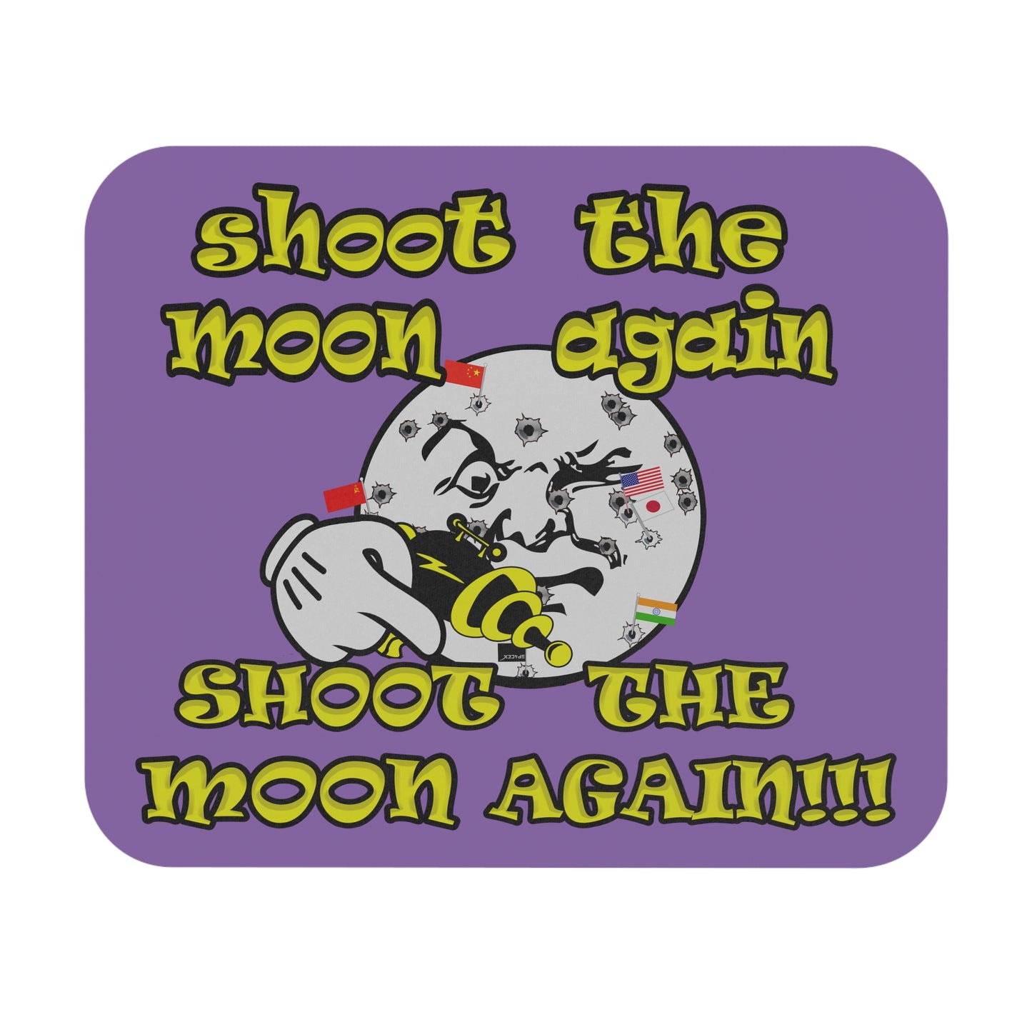 shoot the moon again - Mouse Pad (Rectangle) (light purple)