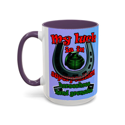 my luck - Accent Mug (light blue-purple wave)
