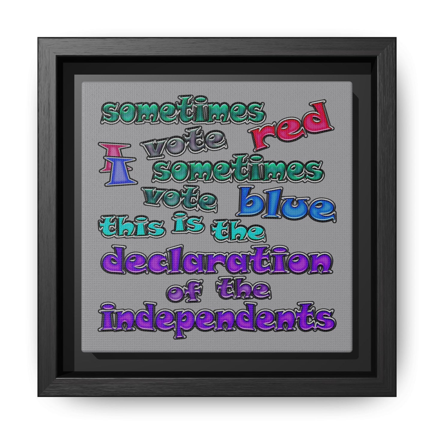 declaration of the independents - framed canvas art (grey)