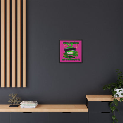 disc jockey - framed canvas art (pink)