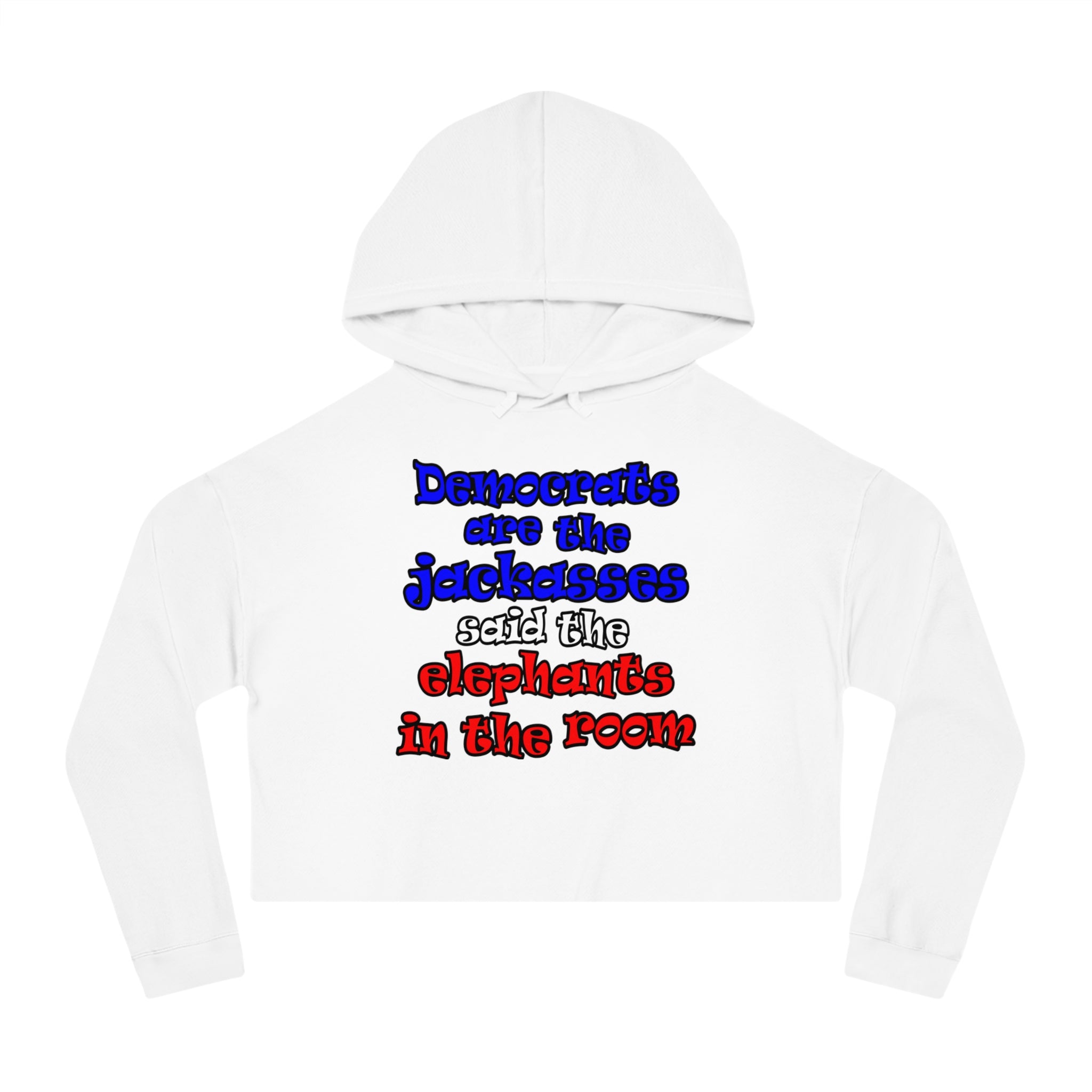 donkeys and elephants - Women’s Cropped Hooded Sweatshirt