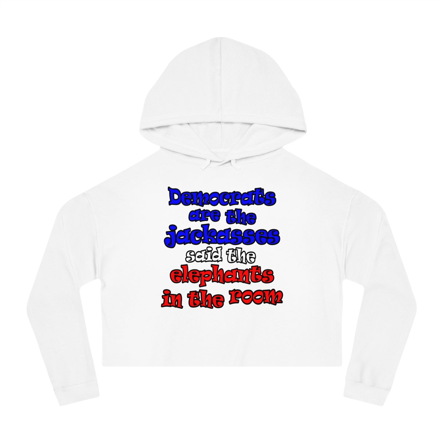 donkeys and elephants - Women’s Cropped Hooded Sweatshirt