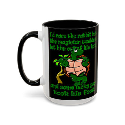 turtle race - Accent Mug (black)
