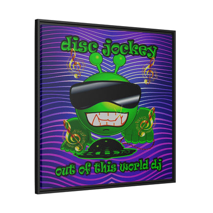 disc jockey - framed canvas art (purple wave)