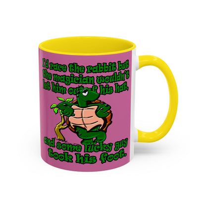 turtle race - Accent Mug (light pink)