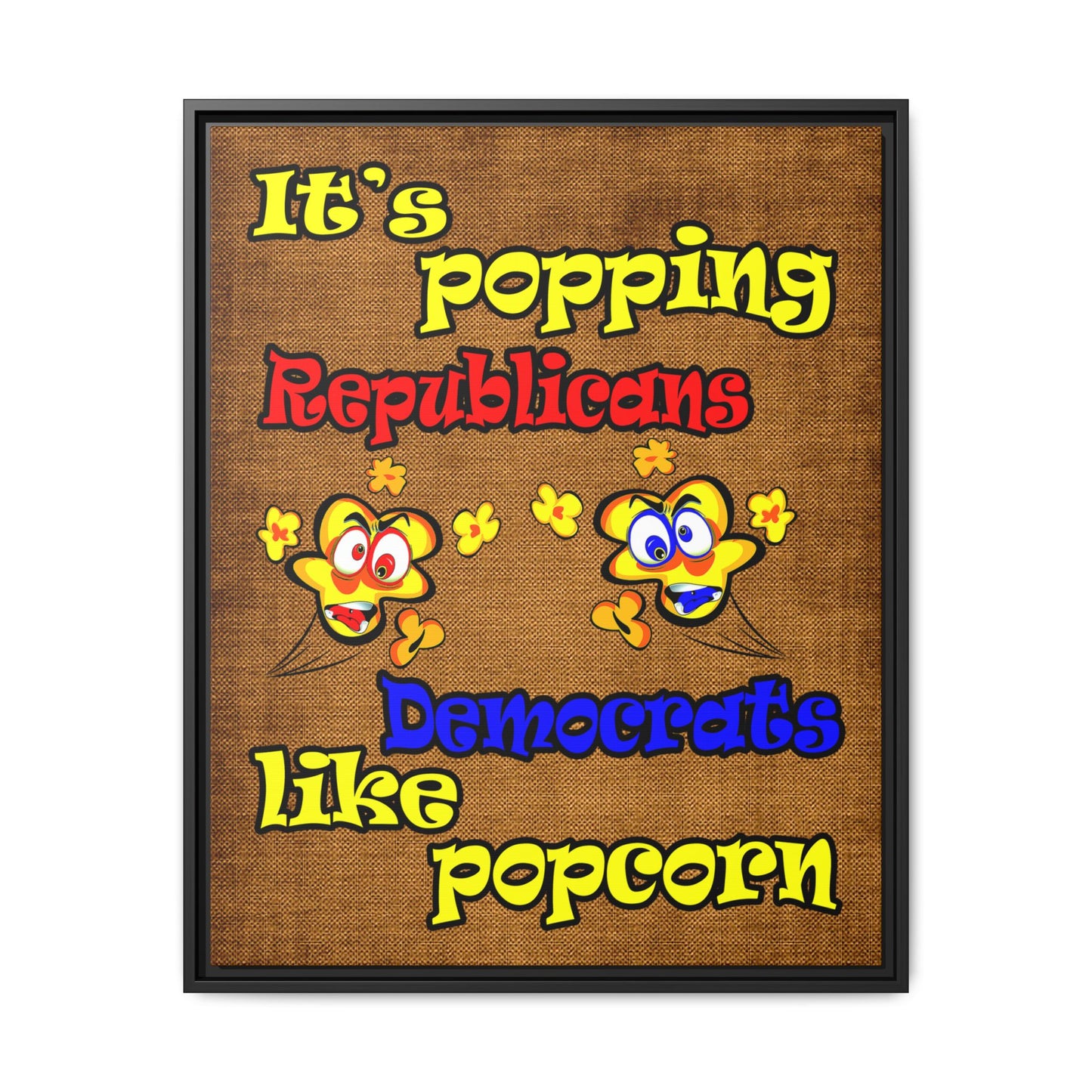 popping like popcorn - framed canvas art (brown papyrus)