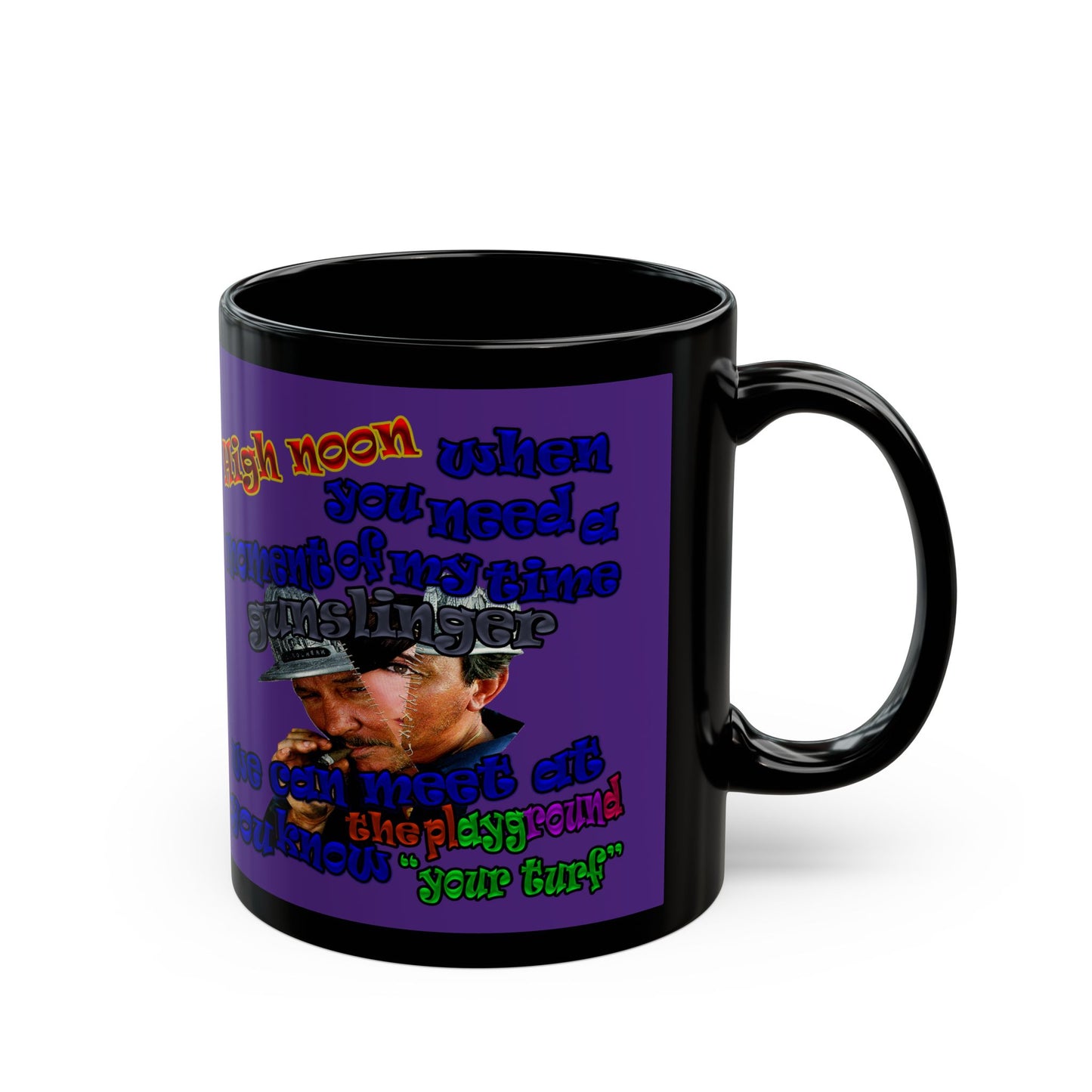 high noon - Black Mug (purple)